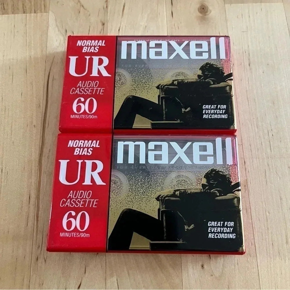 SEALED 2 Pack Maxell UR60 UR 60 Normal Bias Type I Cassette Tapes Blank - Picture 1 of 2